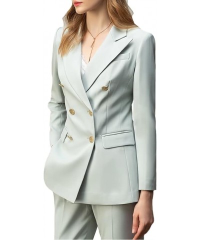 2 Piece Women's Peaked Lapel Classic Fit Outfit Double Breasted Formal Business Blazer Pant Suits Chocolate $32.66 Suits