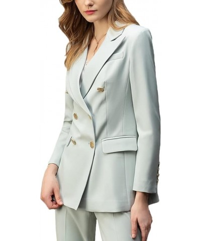 2 Piece Women's Peaked Lapel Classic Fit Outfit Double Breasted Formal Business Blazer Pant Suits Chocolate $32.66 Suits