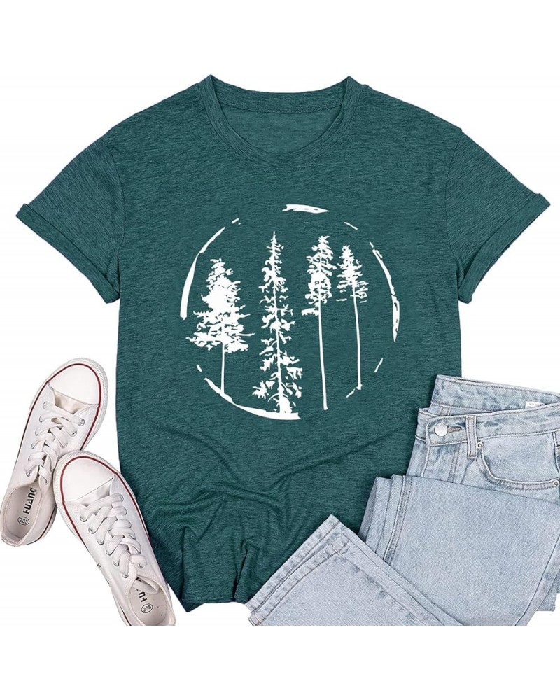 Hiking Graphic Tees for Women Nature Printed Mountain Shirts Short Sleeve Funny Workout Athletic Tees Casual Graphic T-Shirts...