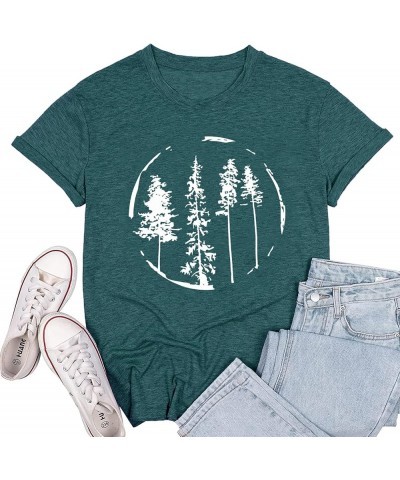 Hiking Graphic Tees for Women Nature Printed Mountain Shirts Short Sleeve Funny Workout Athletic Tees Casual Graphic T-Shirts...