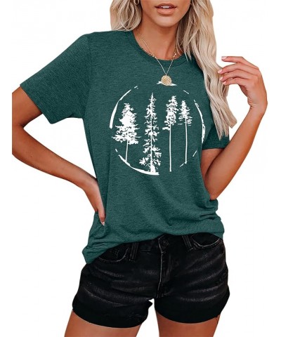 Hiking Graphic Tees for Women Nature Printed Mountain Shirts Short Sleeve Funny Workout Athletic Tees Casual Graphic T-Shirts...