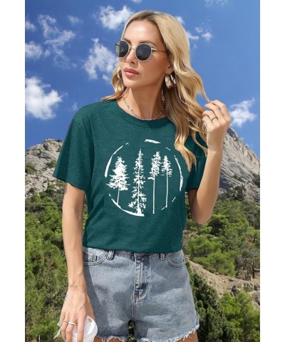 Hiking Graphic Tees for Women Nature Printed Mountain Shirts Short Sleeve Funny Workout Athletic Tees Casual Graphic T-Shirts...