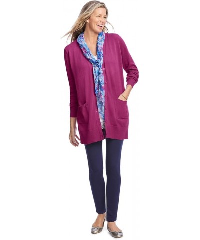 Women's Plus Size Perfect Longer-Length Cotton Cardigan Sweater Medium Heather Grey $22.13 Sweaters