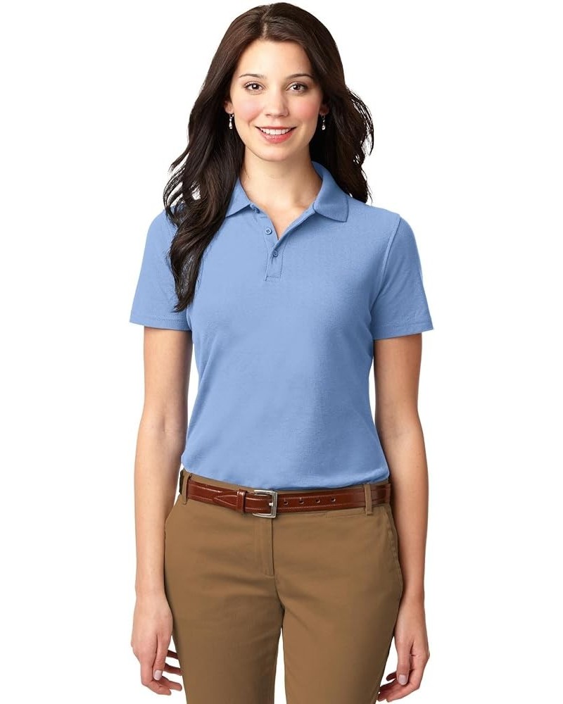 Women's Vertical Pique Polo Light Blue $11.04 Shirts