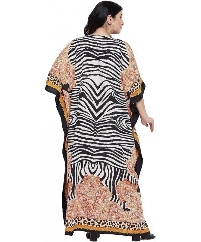 Gypsie Blu Women Floral Kaftan Plus Size Caftan Dress Long Tunic Maxi Casual Beach Dress Multicolor Leopard Pattern $10.80 Sw...