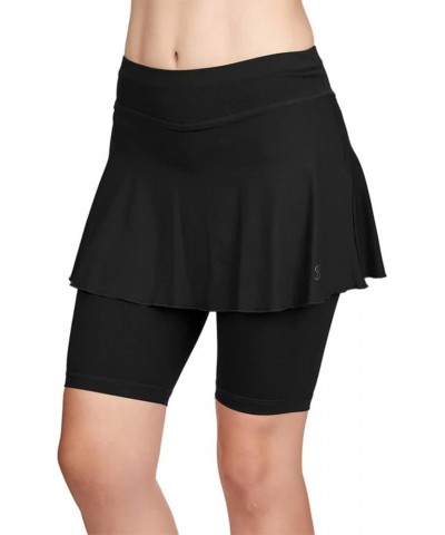 Jan Bermuda Womens Tennis Skirt with Biker Shorts 1X Black $37.92 Skirts