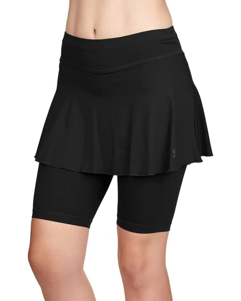 Jan Bermuda Womens Tennis Skirt with Biker Shorts 1X Black $37.92 Skirts