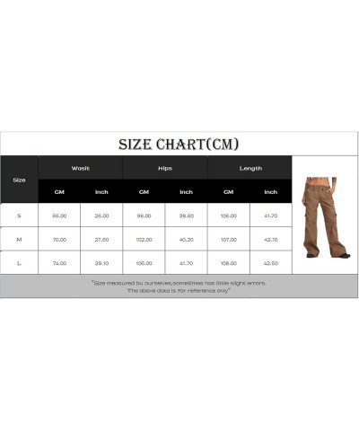 Women Pockets Cargo Pants Low Waist Straight Leg Joggers Trousers Distressed Loose Baggy Pants Retro Vintage H-01 Pink $13.53...