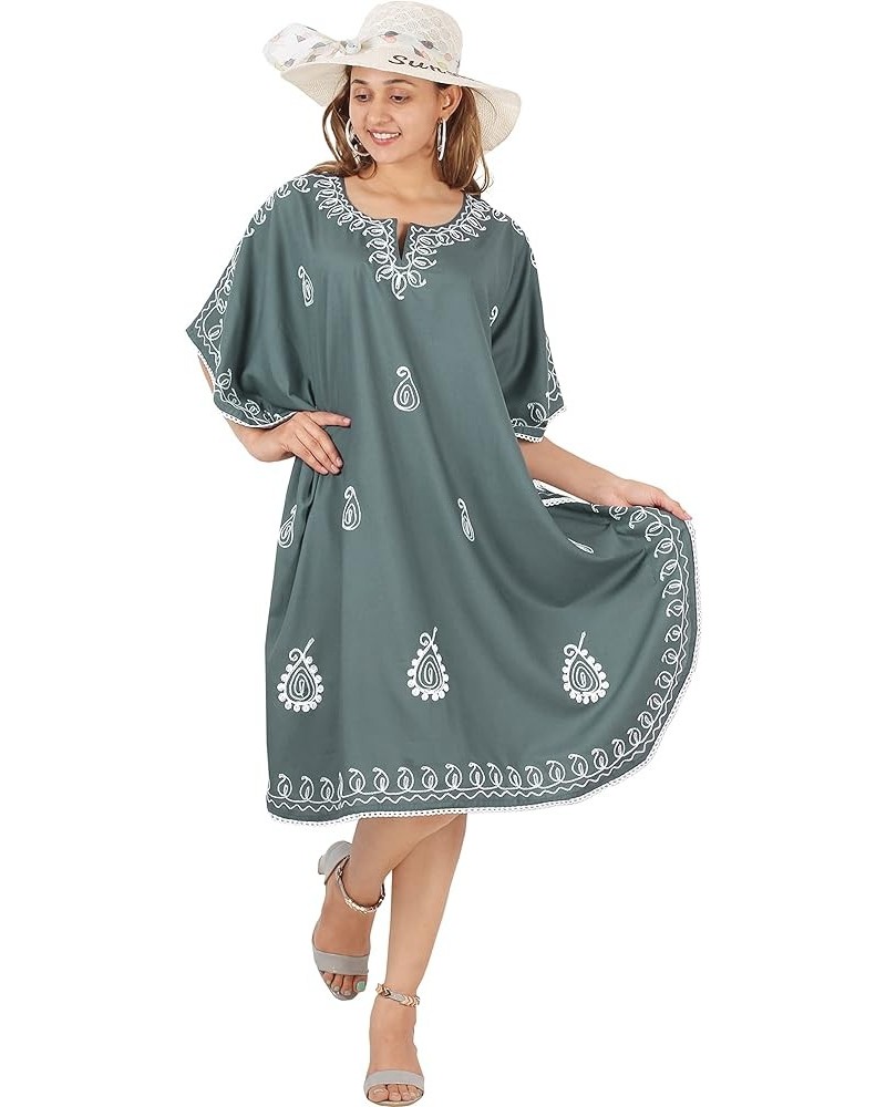 Women's Casual Dress Ladies Cover Ups for Swimwear Summer Caftan Beach Mini Kaftans for Women Paisley, Grey $22.67 Swimsuits