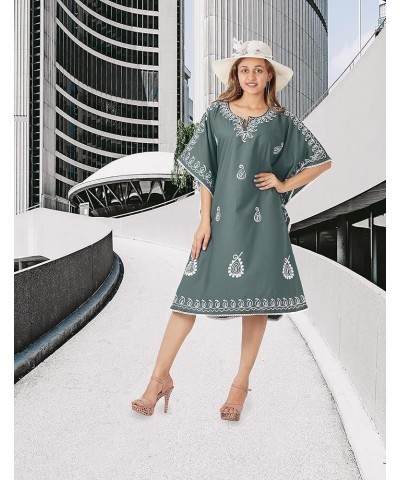 Women's Casual Dress Ladies Cover Ups for Swimwear Summer Caftan Beach Mini Kaftans for Women Paisley, Grey $22.67 Swimsuits