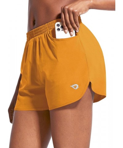 Women's 3" Running Athletic Shorts Quick Dry Lightweight Gym Workout Shorts with Pockets Classic Yellow $11.00 Activewear