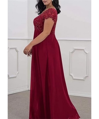 Lace Appliques Mother of The Bride Dresses for Wedding V Neck Chiffon Formal Evening Gowns with Sleeves Mauve $32.24 Dresses