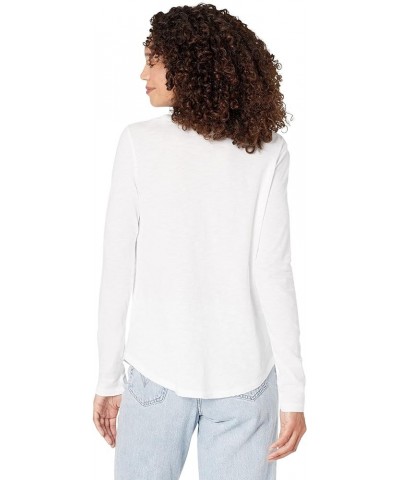 Whisper Cotton Rib-Crewneck Long-Sleeve Tee Optic White $20.70 T-Shirts