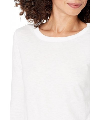 Whisper Cotton Rib-Crewneck Long-Sleeve Tee Optic White $20.70 T-Shirts