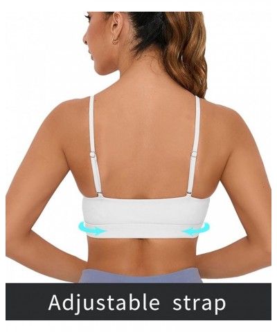 Women Adjustable Sports Bra Wirefree Racerback Workout Bras Sexy Thin Straps Yoga Sport Bras with Removable Pads White $12.87...