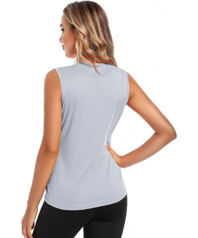 Women's Athletic Tanks Tops-Dry Fit Sleeveless UPF 50+ Sun Protection Muscle Shirts for Workout Running Hiking Light Grey $10...