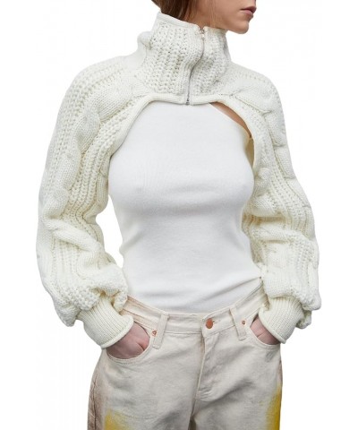 Women Y2K Knitted Crop Tops Color Block Patchwork Sweaters Long Sleeve Crochet Coverup Trendy Autumn Streetwear Ac-white $17....
