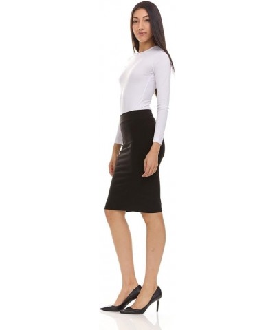 Women's Cotton Pencil Skirt Hot Pink $17.48 Skirts