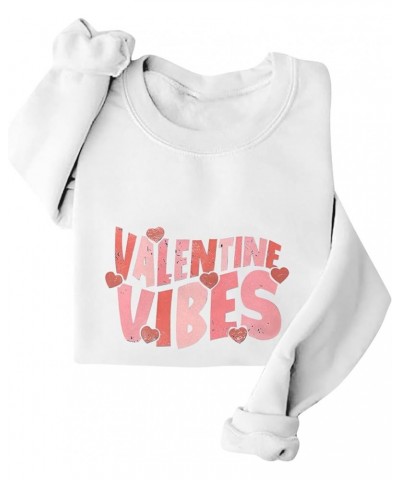 Women's Valentines Day Shirts Loose Printed Hooded Sweatshirt Casual Fashion Sports Shirts, S-4XL 3-white $9.17 Bodysuits