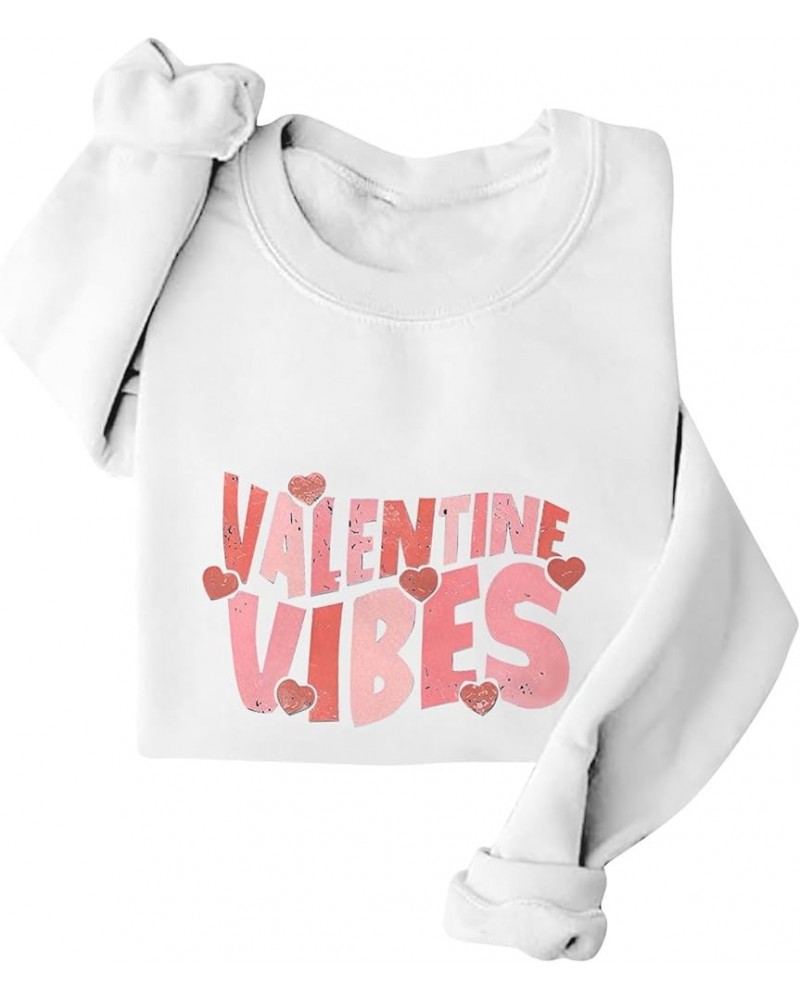 Women's Valentines Day Shirts Loose Printed Hooded Sweatshirt Casual Fashion Sports Shirts, S-4XL 3-white $9.17 Bodysuits