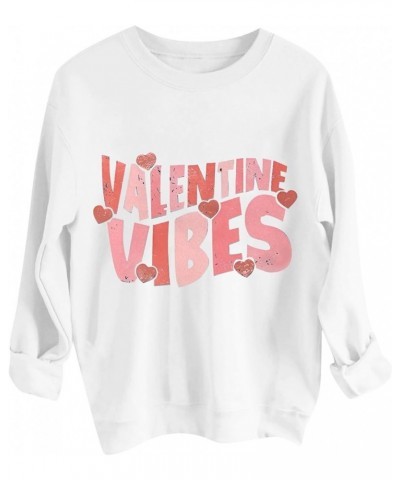 Women's Valentines Day Shirts Loose Printed Hooded Sweatshirt Casual Fashion Sports Shirts, S-4XL 3-white $9.17 Bodysuits