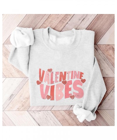 Women's Valentines Day Shirts Loose Printed Hooded Sweatshirt Casual Fashion Sports Shirts, S-4XL 3-white $9.17 Bodysuits