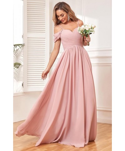 Women's Off The Shoulder Bridesmaid Dresses with Pockets Long Chiffon Pleated Formal Evening Gown Aqua Blue $29.14 Dresses