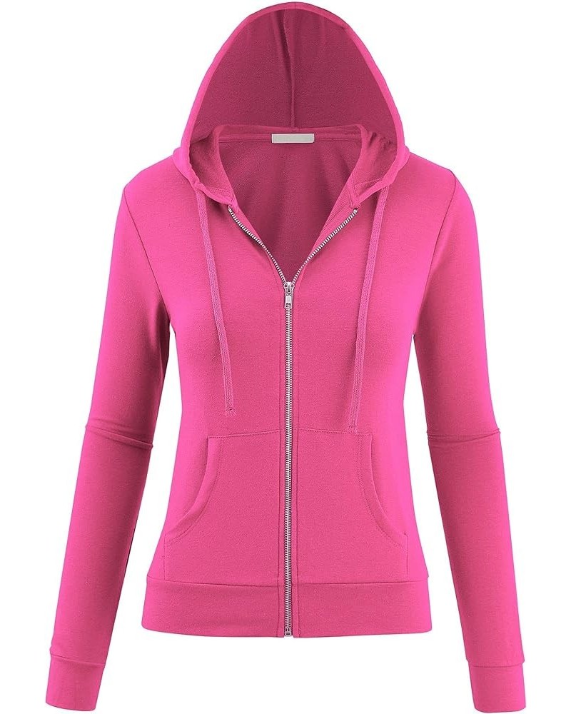 Women Active Lightweight Thin Zip-Up Hoodie Jacket Candy Pink $14.99 Hoodies & Sweatshirts