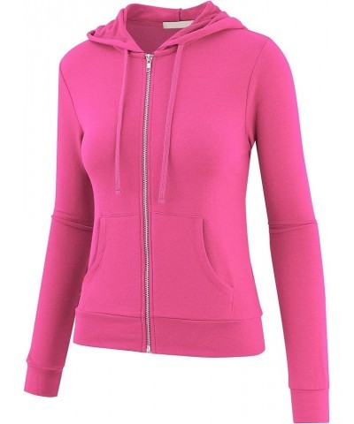 Women Active Lightweight Thin Zip-Up Hoodie Jacket Candy Pink $14.99 Hoodies & Sweatshirts