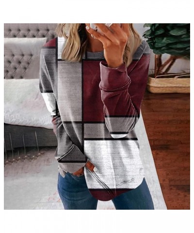 Graphic Long Sleeve Shirts for Women Fashion Casual Floral Print Round Neck Womens Spring Summer Top 2024 05-multicolor $8.39...