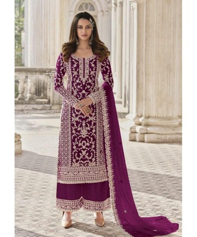 Wedding Wear Indian Pakistani Designer Sharara Palazzo Shalwar Kameez Dupatta Suits Choice 4 $46.74 Suits