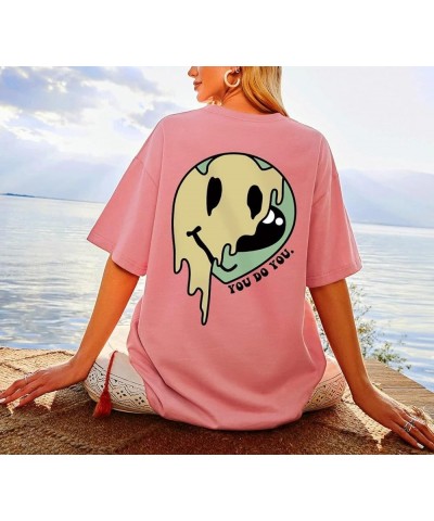 Women Oversized Funny Graphic Letter Print T Shirt Drop Shoulder Crew Neck Summer Casual Tee Tops White Alien Pink $11.21 T-S...