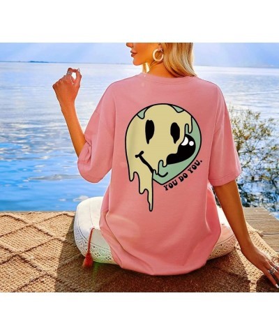 Women Oversized Funny Graphic Letter Print T Shirt Drop Shoulder Crew Neck Summer Casual Tee Tops White Alien Pink $11.21 T-S...