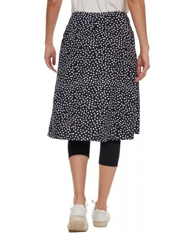 Midi Skirt for Women Athletic Skorts with 3 Pockets Modest Skirts Active Running Skort Black White Dot $10.78 Skirts