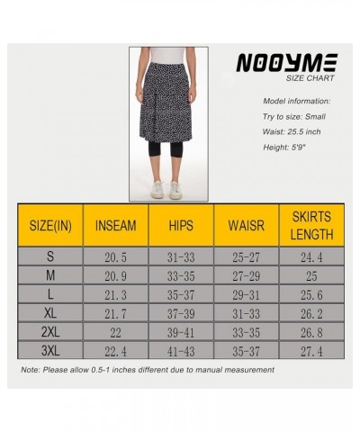 Midi Skirt for Women Athletic Skorts with 3 Pockets Modest Skirts Active Running Skort Black White Dot $10.78 Skirts