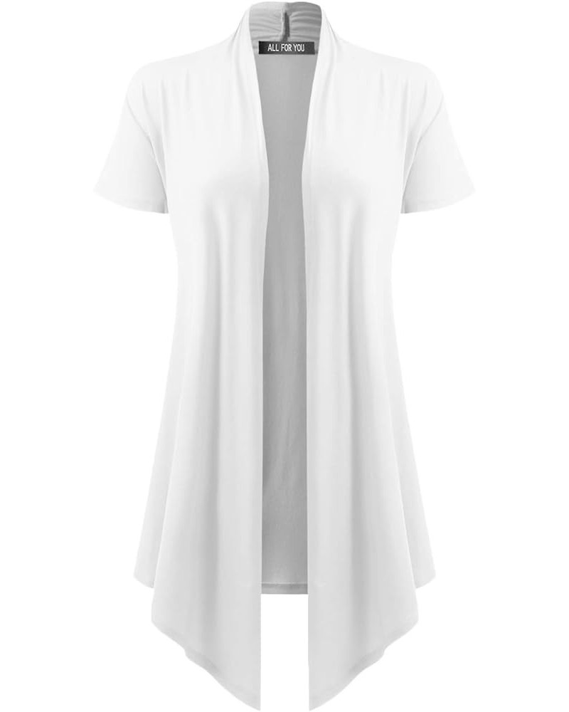 Women's Open Front Short Sleeve Cardigan (S-3XL) Acdsr001_white $11.88 Sweaters