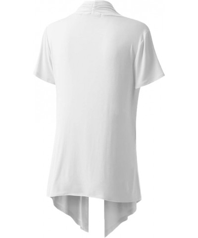 Women's Open Front Short Sleeve Cardigan (S-3XL) Acdsr001_white $11.88 Sweaters