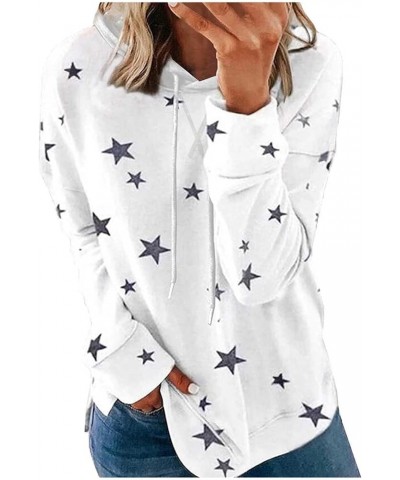 Plus Size Hoodies Sweatshirt Star Print Drawstring Fashion Pullover Tops Long Sleeve Trendy 2023 Fall Shirts Tunic White 11 $...