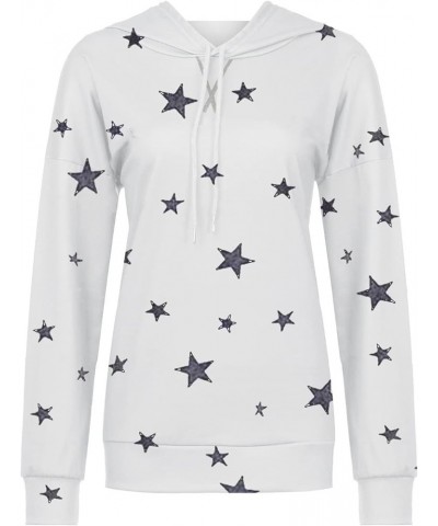 Plus Size Hoodies Sweatshirt Star Print Drawstring Fashion Pullover Tops Long Sleeve Trendy 2023 Fall Shirts Tunic White 11 $...