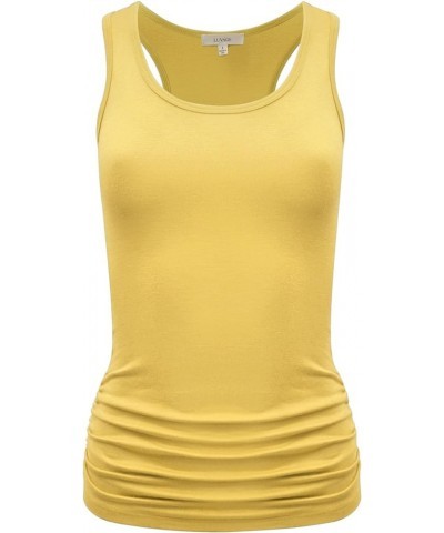 Women's Workout Tank Top Shirt - Racerback Casual Slim Fit Shirring Tops for Gym, Exercise, Yoga, Hiking Yellow $12.67 Active...