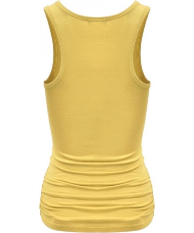 Women's Workout Tank Top Shirt - Racerback Casual Slim Fit Shirring Tops for Gym, Exercise, Yoga, Hiking Yellow $12.67 Active...