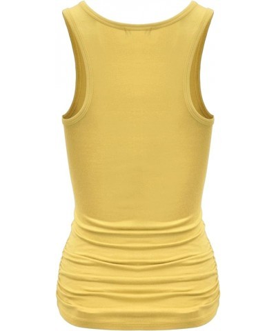 Women's Workout Tank Top Shirt - Racerback Casual Slim Fit Shirring Tops for Gym, Exercise, Yoga, Hiking Yellow $12.67 Active...