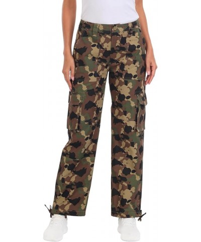 Women's Cargo Pants High Waisted Baggy Y2K Streetwear Pant with 6 Pockets Camo $26.09 Pants