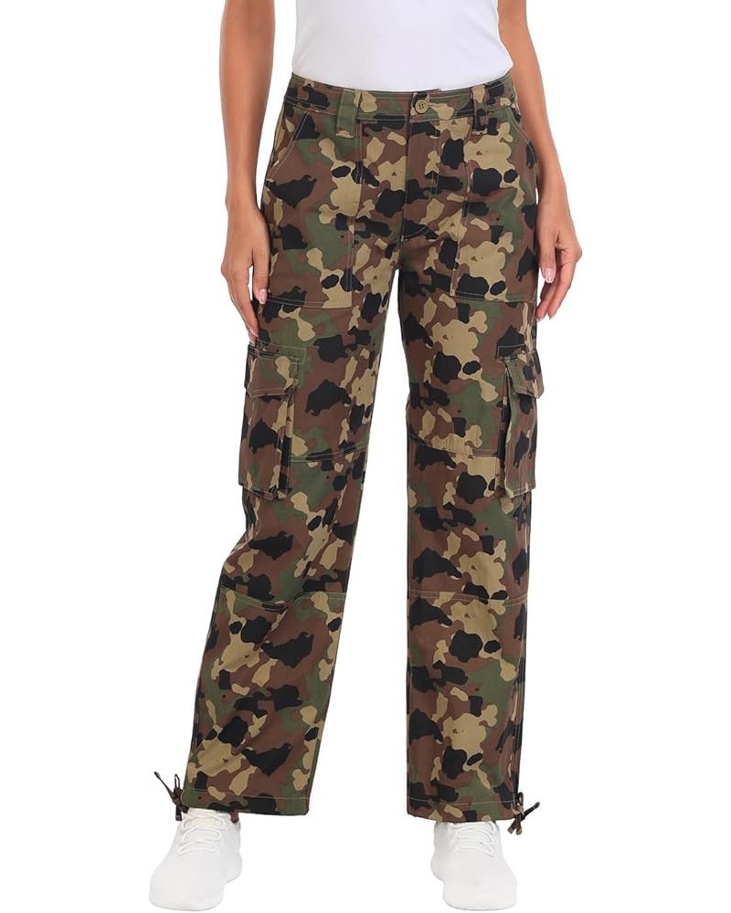 Women's Cargo Pants High Waisted Baggy Y2K Streetwear Pant with 6 Pockets Camo $26.09 Pants