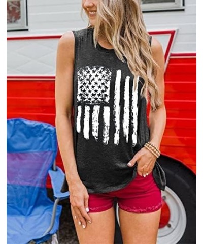 Women's American Flag Camo Sleeveless Tank Tops 4th of July Racerback Bowknot Stripes Patriotic T Shirts Grey $9.17 Tanks