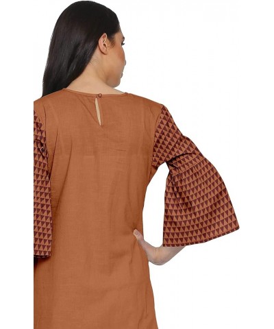 Two Piece Palazzo Kurta Set Printed Women Ethnic Wear Indian Outfit Orange $31.79 Tops