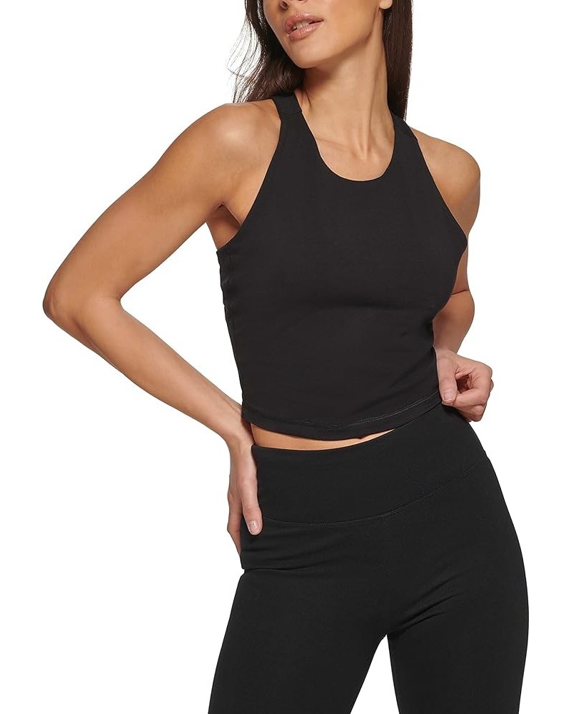 Sport Women's Performance Support Yoga Running Bra Black Metallic Logo High Neck Cropped Tank W/ Built-in Bra $12.77 Lingerie