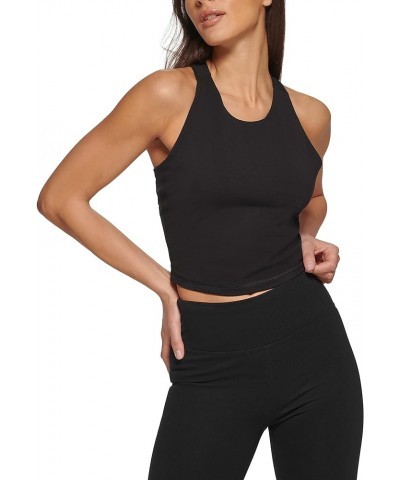 Sport Women's Performance Support Yoga Running Bra Black Metallic Logo High Neck Cropped Tank W/ Built-in Bra $12.77 Lingerie