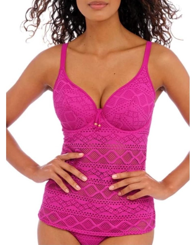 Sundance Crochet Padded Plunge Underwire Tankini (3972) Orchid $9.23 Swimsuits