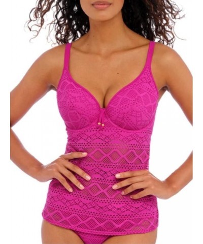 Sundance Crochet Padded Plunge Underwire Tankini (3972) Orchid $9.23 Swimsuits